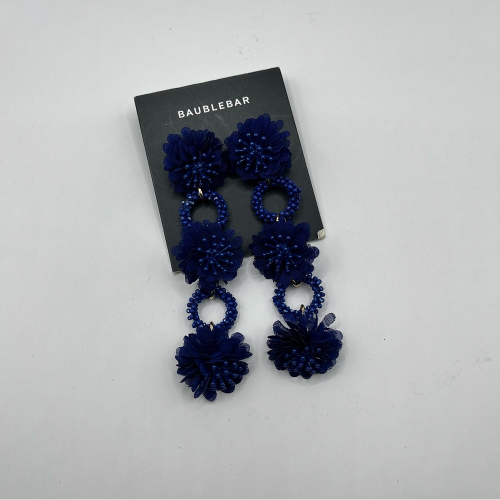 BaubleBar Navy Floral Earrings